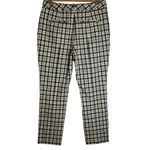 Elie Tahari Plaid Straight-Leg Crop Trousers Black White Plaid Size 6 Photo 6