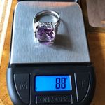 Rose De France Amethyst Sterling Silver Cocktail Ring Size 10 Purple Photo 2