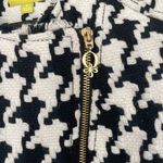 Houndstooth Zippered Jacket Wool Blend Q Mack Lined Small 🥰 ⭐️ Black Photo 2