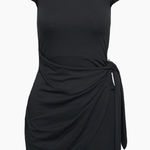 Aritzia NWOT Wilfred Lune Black Wrap Side Tie Mini Dress 2XL Double-Layer Body Photo 0