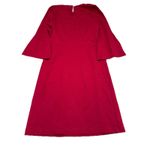 J. McLaughlin  Size S 3/4 Bell Sleeve KEATON Crew Neck Holiday Red Dress Photo 2