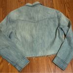 All Saints Raw edge distressed Denim Jacket size 2 Photo 4