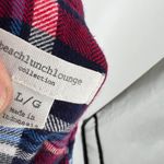 BeachLunchLounge Plaid Button-Up Casual Shirt Red Blue Size Large Photo 6