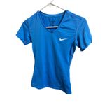 Nike  Pro Dri-FIT V-Neck Short Sleeve T-Shirt Womens Small Blue Sports Activewear Photo 1
