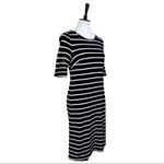 Banana Republic  Dress Navy White Stripe Boat Neck Ponte Knit Shift Women Size 2 Photo 3