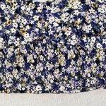 Elodie  Blouse Women's Blue Floral Boho Peasant Crop Top Long Puff Slv Size L Photo 2