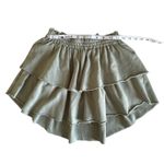 Aerie Tiered Mini Skirt Ruffle Hem Elastic Waist Casual Sage Green Small Photo 3