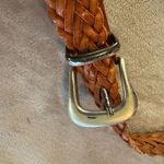 The Limited  Brown Leather Belt Woven Braided Silver Buckle Size S Vintage 90s Photo 4