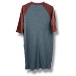prAna  Cozy Up Henley Vintage Blue Heather Raglan Half Sleeve Dress‎ Sz M Pockets Photo 5