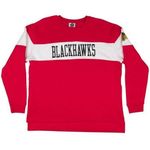 NHL Chicago Blackhawks Women's Red Long Sleeve Fleece Crew Sweatshirt, Large Photo 0