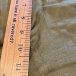 CAbi  Linen Iridescent Olive Green Sailor Button Detail Wide Leg Pants Size 10 Photo 3