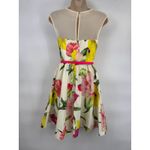 Ted Baker Garden Party Formal Dress Womens 0 White Pink Floral Print Lined Belt Photo 6