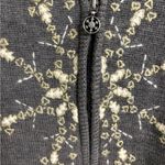 Woolrich  Sleeveless Sweater Vest Charcoal Grey Snowflake V-Neck Size Medium Zip Photo 2