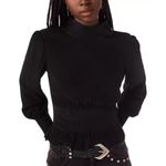 Ba&sh  Noveo‎ Blouson Sleeve Smocked Top In Black Size XS Photo 3