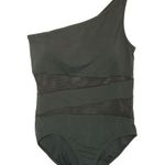 Carmen Marc Valvo Swimsuit Womens 14 One Shoulder Mesh One Piece Padding Green Photo 0