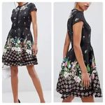Ted Baker Daissie Florence Trim Skater Dress Size 1 US 4 Photo 1