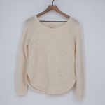 XOXO MASER Cream Floral Lace Knit Sweater Top Womens Medium White Photo 1