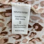 Blu Pepper  Leopard Roses Print Sheer Blouse Small Beige Red Back Cutout Photo 9