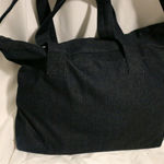 Denim Overnight Messenger Bag Ethnic Embroidery Travel Carry On Weekender Large Tote with Fringes Photo 7