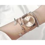 Boutique NWT Silver Bangle Bracelet‎ Set Crystal Star Moon Heart Charm Stackable Jewelry Photo 9