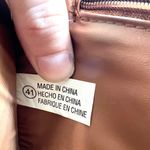 Vintage Cream Brown Faux Leather Crossbody Bag 80s Zip Purse Photo 2