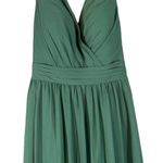 Azazie Kora Dark Green A-Line Pleated Chiffon Bridesmaid Prom Dress Sz A2 Photo 4