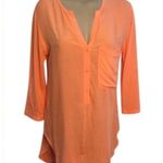 Anthropologie Coral Orange Half Sleeve Light Weight Top by Cloth & Stone XS Photo 7