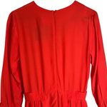 ASOS Elegant Red Dress Pleated Skirt Button Detail Rayon NWT Size 6 Cocktail Photo 6