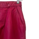 Vintage Rare Leather Fuchsia Pink High Rise Pleated Straight Leg Pants XS Photo 5