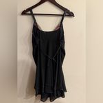 Oscar de la Renta  Women’s Black Embroidered Detail Lingerie Slip Dress Size M Photo 3