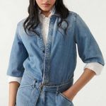 Ba&sh 💕💕 Frieda Denim Jumpsuit ~ Light Used Blue Size 3 = Large 8 US Photo 5