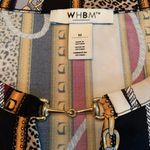 White House | Black Market WHBM Size M Liquid Knit Blouse Top Tassels Print Photo 5