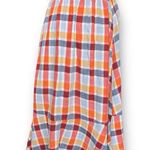 Lane Bryant  Faux-Wrap Ruffle A-Line Maxi Skirt Multicolor Plaid Linen Size 14/16 Photo 4