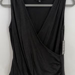 Boston Proper  black sleeveless surplice faux wrap top cotton modal size XS NWT Photo 0