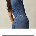 We The Free  Jade Flare Denim Jean Jumpsuit Size Large Boho Chic Photo 4