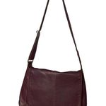 Levenger Shoulder Bag Large Medium Maroon Burgundy Fold Over Chic Purse Saddle Photo 0