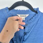 Boden Henrietta Pintuck Long Sleeve Henley Top Blue Jay Size 2 Photo 3