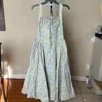 House Of CB ‎ Adabella Floral Pleated Halter Sundress in Light Blue NWOT size L Photo 3