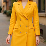 Sharagano NWT  Long Sleeve  Double Breated Coat Dress In Apricot Photo 0