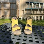 Eileen Fisher Willow Tumbled Leather Wedge Espadrille Size 8 yellow Photo 1