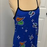 Nike  Blue Ribbed Paisley Print Spagetti Strap Dress Photo 3