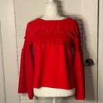Amaryllis Red Bell Sleeved Top Holiday Party Christmas Casual Boho Renaissance Photo 3
