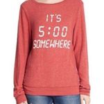 Wildfox NEW  “It’s 5:00 Somewhere" Red Sweatshirt Photo 0