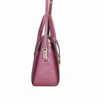 Michael Kors Laila Satchel Bag Small Mulberry MK Logo Print Adjustable Strap Photo 11
