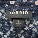 Torrid  Kimono Womens 2X Blue Red Geometric‎ Multi Pattern Boho Bohemian Casual Photo 6