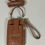 Mundi Brown Leather Crossbody Wallet Wristlet Bag Purse Mini Pocketbook 👜✨ Photo 2