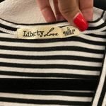 Liberty Love Black & White Striped Top Large Photo 1