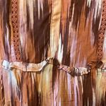 VICI  Mini Dress Boho Burnt Orange Ikat Design Flowy Short Sleeve Photo 3