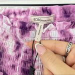 BCBGeneration NEW Purple Tie Dye Shorts Large Smocked Waist Flounce High Waist Photo 4