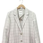 Madewell NWT  Dorset Blazer Windowpane Linen Blend Plaid Jacket Beige Size Large Photo 4
